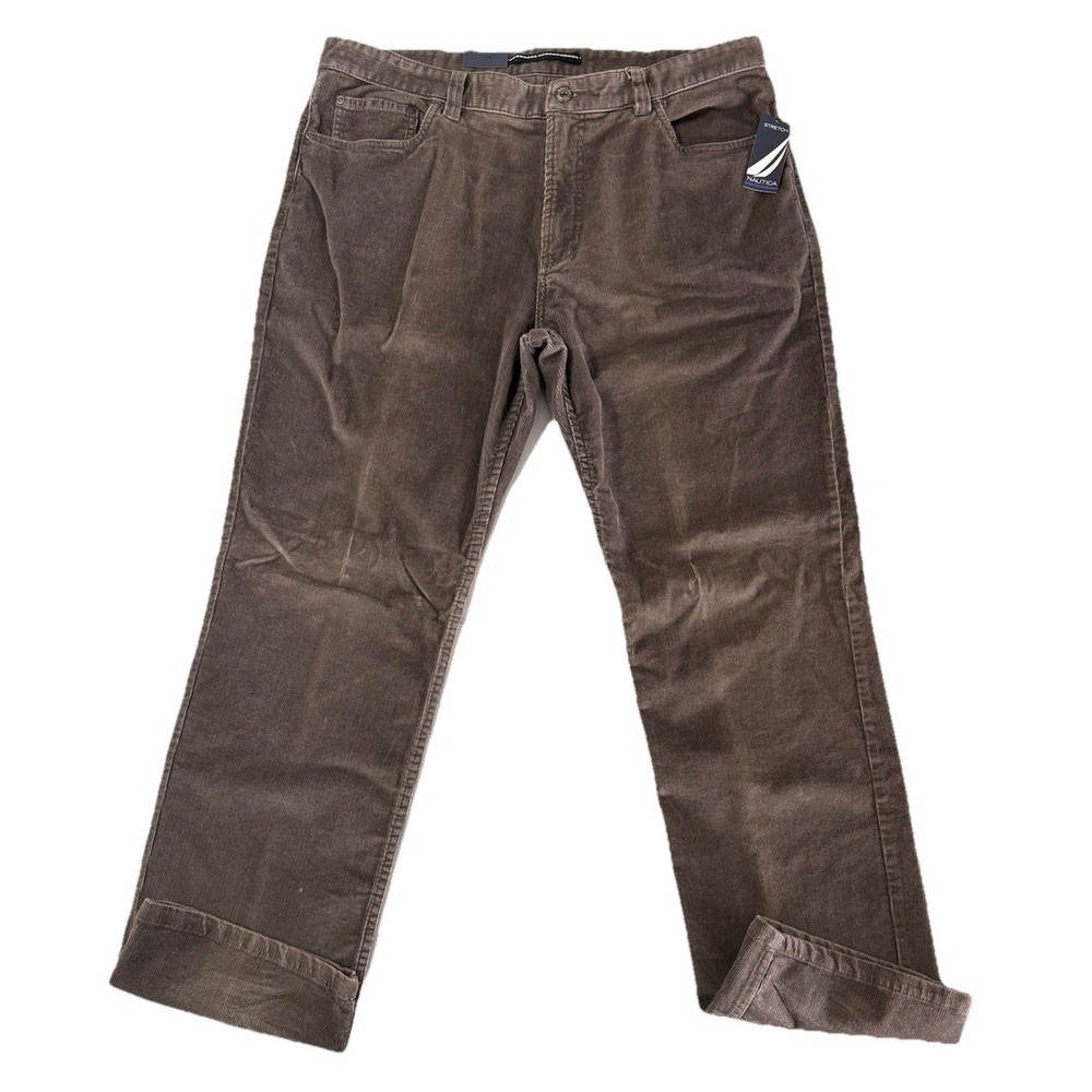 NWT Nautica Men's New Classic Stretch Corduroy Pants - Grey Rock 38x32 P10855F